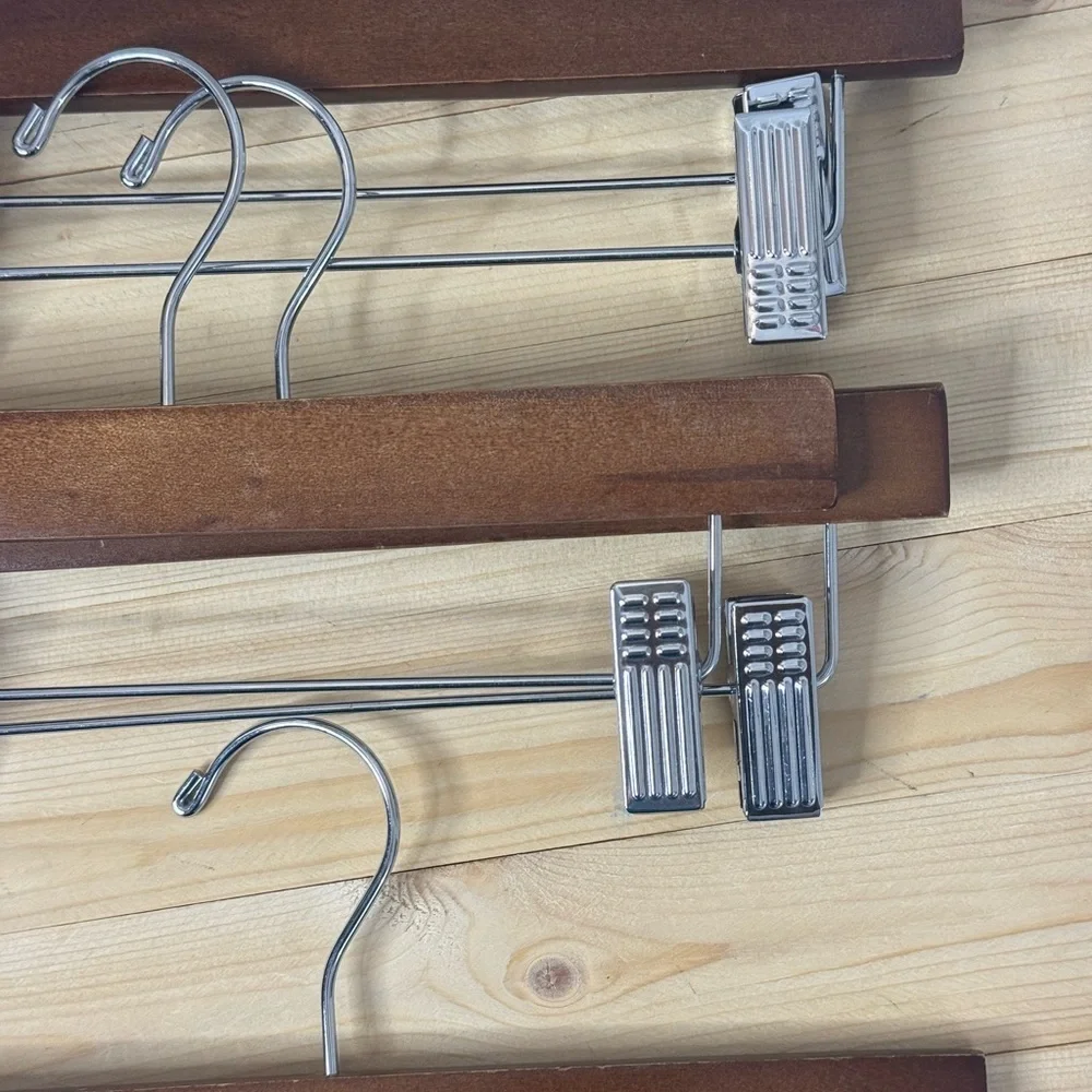 Set of 10 Kids Wooden Bottom Pant Hangers. More available